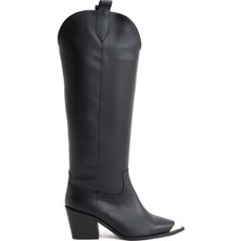 Enodia Elio Siyah Sivri Burunlu Kovboy Çizme