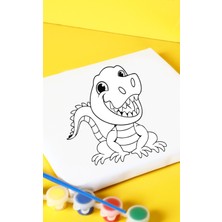 Timsah Canvas Tuval 20X20 cm Çocuk Boyama Seti