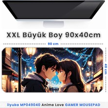 İlyuka 90X40 Anime Love Xxl Büyük Boy Ilyuka MP049040 Gaming Mousepad Dikişli Kenar Kaymaz Taban 90X40CM