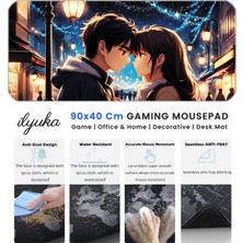 İlyuka 90X40 Anime Love Xxl Büyük Boy Ilyuka MP049040 Gaming Mousepad Dikişli Kenar Kaymaz Taban 90X40CM