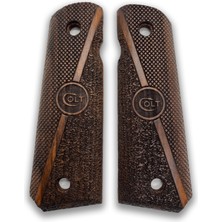 Zib Grips Silah Kabzası - Colt 1911, Girsan Mc 1911 ile Uyumlu - Koyu Kahverengi Renk - CLT1911CV066