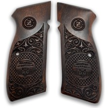 Zib Grips Silah Kabzası - Cz 75, Canik 55, S120, L120 ile Uyumlu - Koyu Kahverengi Renk - CZ75CV019