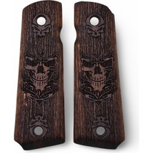 Zib Grips Silah Kabzası - Colt 1911, Girsan Mc 1911 ile Uyumlu - Koyu Kahverengi Renk - CLT1911CV018