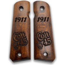 Zib Grips Silah Kabzası - Colt 1911, Girsan Mc 1911 ile Uyumlu - Koyu Kahverengi Renk - CLT1911CV042
