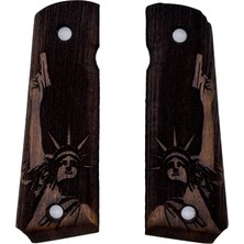 Zib Grips Silah Kabzası - Colt 1911, Girsan Mc 1911 ile Uyumlu - Koyu Kahverengi Renk - CLT1911CV008