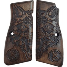 Zib Grips Silah Kabzası - Zig 14, Browning Hp, High Power 14, Dik Kasa, Browning Halkalı (Halka Için Kesim Yaptırmak Için Mesaj Atın), Halkasız ile Uyumlu - Koyu Kahverengi Renk - BRWHPCV032
