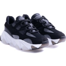 Enodia Milos Siyah  Deri Kalın Tabanlı Sneaker