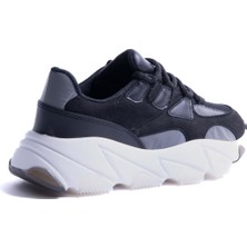 Enodia Milos Siyah  Deri Kalın Tabanlı Sneaker