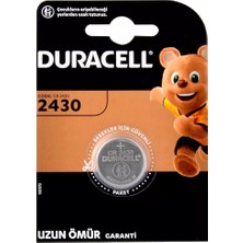 Duracell Cr 2430 Düğme Pil 3V Tek Kullanımlık Uzun Ömürlü 1'li Yüksek Performanslı