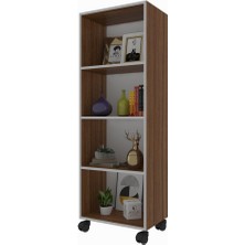 Kenzlife kitaplık beril 128*030*020 cvz tekerlekli mutfak dolabı banyo ofis ayakkabılık kiler