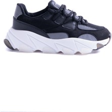 Enodia Milos Siyah  Deri Kalın Tabanlı Sneaker