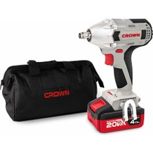 Crown Değişken Torklu Akülü Somun Sıkma Makinesi 20 V - 4 Ah CT22015HX-4 Tb - Bakır Sargılı Kömürsüz Motorlu Çift Akülü Şarjlı Darbeli