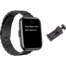 Redmud Teknoloji Xiaomi Redmi Watch 5 Active / Redmi Watch 5 Lite Uyumlu Paslanmaz Çelik Kordon ve Ayarlama Aparatı