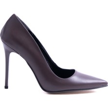 Enodia Nazoo Acı Kahve Mat Sivri Burun Stiletto