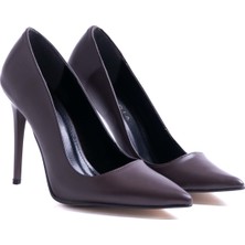 Enodia Nazoo Acı Kahve Mat Sivri Burun Stiletto