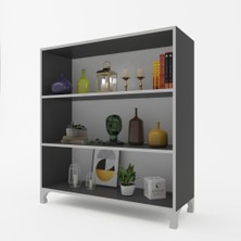 Kenzlife kitaplık tuğçe 088*090*020 gri ayaklı mutfak dolabı banyo ofis ayakkabılık kiler