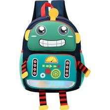 Merrigift Çocuksu Sevimli Robot Anaokulu Ilkokul Öğrenci Sırt Çantası (Yurt Dışından)