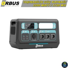 Orbus 2200W Power Station - 2200 Watt Taşınabilir Güç Kaynağı - 2.2 Kw