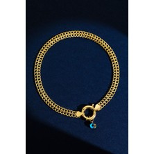 Fiyonk Kuyumculuk 14 Ayar Altın Nazar Boncuklu Viyana Otto Bileklik