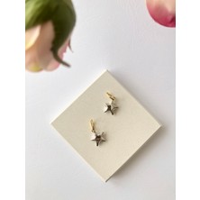 Atelier Deep Yıldız Balon Sallantılı Silver Gold Çelik Küpe DRN10028