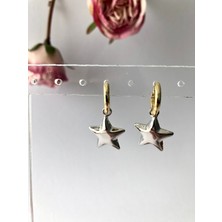 Atelier Deep Yıldız Balon Sallantılı Silver Gold Çelik Küpe DRN10028