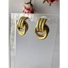 Atelier Deep Vintage Premium Gold Çelik Küpe DRN10023