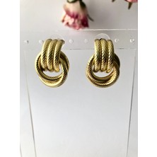 Atelier Deep Vintage Premium Gold Çelik Küpe DRN10023