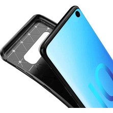 Skyarc Samsung Galaxy S10 Plus Karbon Görünüm Negro Silikon Kılıf