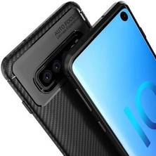 Skyarc Samsung Galaxy S10 Plus Karbon Görünüm Negro Silikon Kılıf