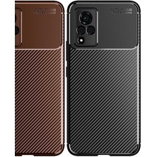 Skyarc Vivo V21 Karbon Görünüm Negro Silikon Kılıf