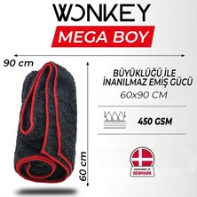 Wonkey - Ekstra Büyük Emici Oto Kurulama Bezi, Mikrofiber Araç Yıkama Bezi, Mega Boy Araba Temizlik Havlusu 60X90 cm