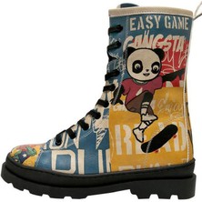 Kadın Vegan Deri Çok Renkli Fermuarlı Uzun Bot - Skaters Tasarım