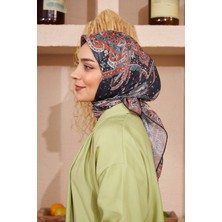 Moda Mevsimi Ipekhan Etnik Serisi Soft Pamuk Viskon Eşarp Siyah Petrol