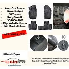 Tegin Dacia Dokker Panelvan 2 Parça 2017 3D Havuzlu Paspas Siyah