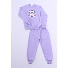 HÇM Kız Çocuk Eşofman Takımı Ayıcık Baskılı Ribanalı E14