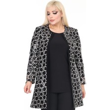 Büyük Beden 3924 Siyah Ceket+Bluz Takım