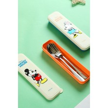 Miniso Disney Mickey Mouse Lisanslı Kutulu Çatal Kaşık Seti