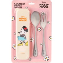 Miniso Disney Mickey Mouse Lisanslı Kutulu Çatal Kaşık Seti