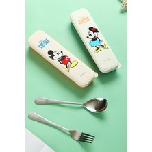 Miniso Disney Mickey Mouse Lisanslı Kutulu Çatal Kaşık Seti