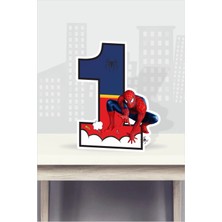Neşeli günlerim spiderman örümcek adam temalı ayaklı rakam pano - 1 yaş (40  cm )