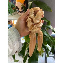 EyER Shoping Kuyruklu Desenli Lastik Toka Hardal