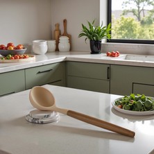 Karaca Woodline Silikon Uçlu Kayın Ağacı Saplı Kepçe Beige