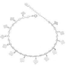 Brezza Lusso Jewelry Lazer Kesim Yonca Su Yolu Sallantılı Gümüş Kadın Ayak Halhal