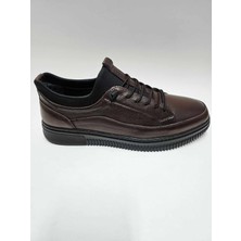 Hsa Hakiki Deri Kahverengi Bağcıksız Kauçuk Taban Kışlık Erkek Ayakkabı C-5016HSA