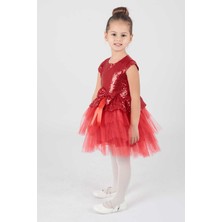 Ahenk Kids AHENGİM KIZ ÇOCUK ELBİSE KIZ ELBİSE PUL PAYETLİ AK2207