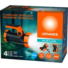 Ledvance LED 5W+3W 6500K 100-120-300LM IP64 4 Farklı Mod Spot Dış Mekan Şarjlı El Feneri