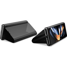 Cool-M Samsung Galaxy Z Fold5 5g Elektrapılaşma Deri Telefon Kapağı Stand ile Ayna Yüzey Telefon Kılıfı (Yurt Dışından)