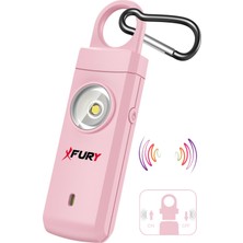 Fury Kişisel Güvenlik Alarmı ve Anahtarlık - 130DB Yüksek Sesli, Işıklı, Şarj Edilebilir, Pembe