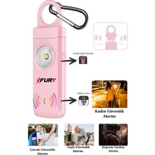 Fury Kişisel Güvenlik Alarmı ve Anahtarlık - 130DB Yüksek Sesli, Işıklı, Şarj Edilebilir, Pembe