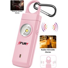 Fury Kişisel Güvenlik Alarmı ve Anahtarlık - 130DB Yüksek Sesli, Işıklı, Şarj Edilebilir, Pembe